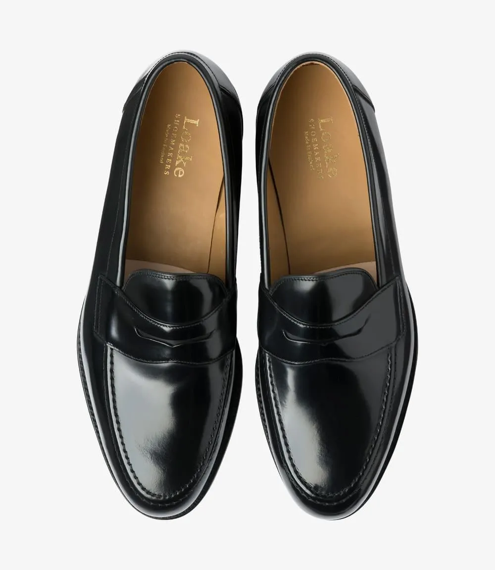 LOAKE IMPERIAL BLACK LOAFER LEATHER SOLE F-MEDIUM