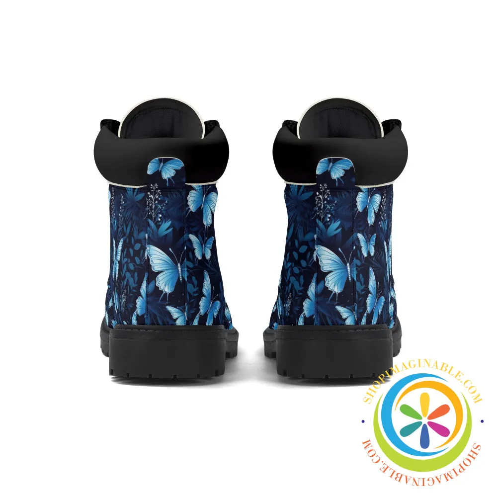 Stunning Blue Butterflies Women's Boots