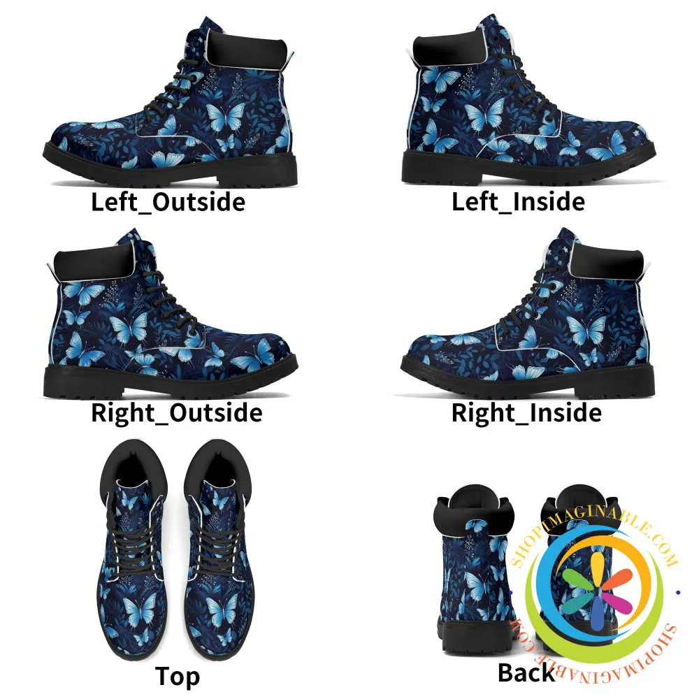 Stunning Blue Butterflies Women's Boots